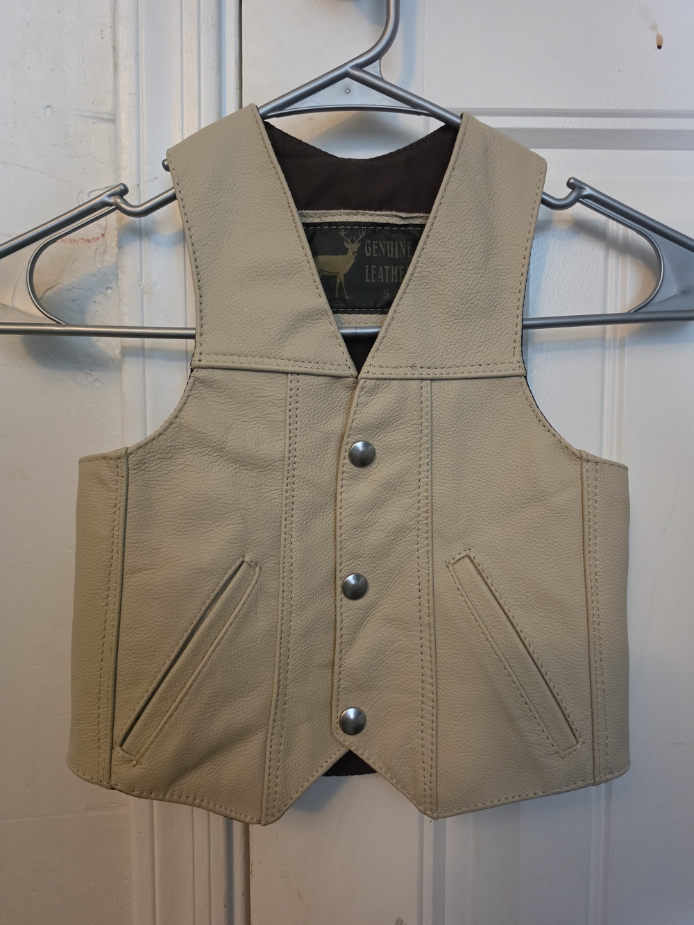 Kid's Vest in Beige - Classic Western Style